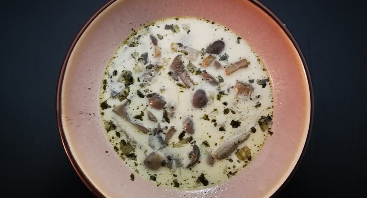 Gerookte paddenstoelensoep