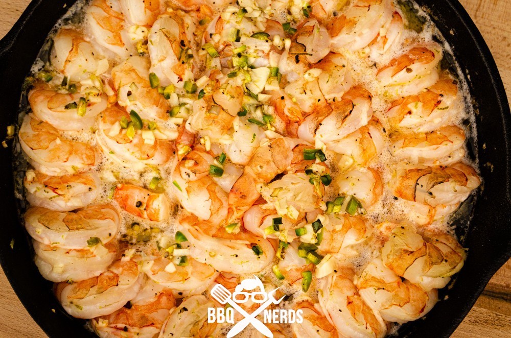 Tijgergarnalen van de bbq